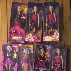 7 new in box Barbie Halloween dolls